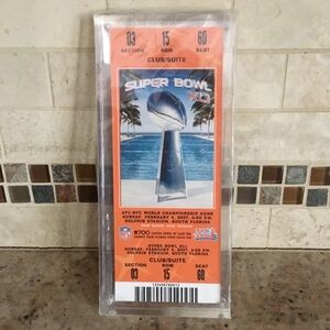 NFL 2007 Super Bowl XLI Ticket Indianapolis Colts Chicago Bears Dolphin Stadium